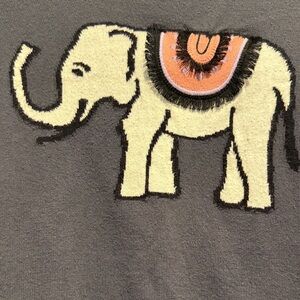 Gray Sweater with Elephant Design